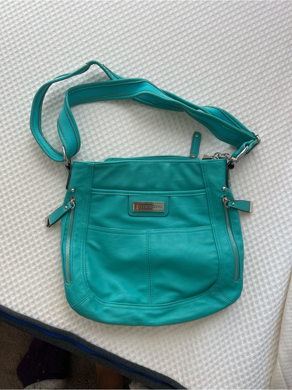 Tyler Rodan Turquoise Faux-Leather Crossbody Bag